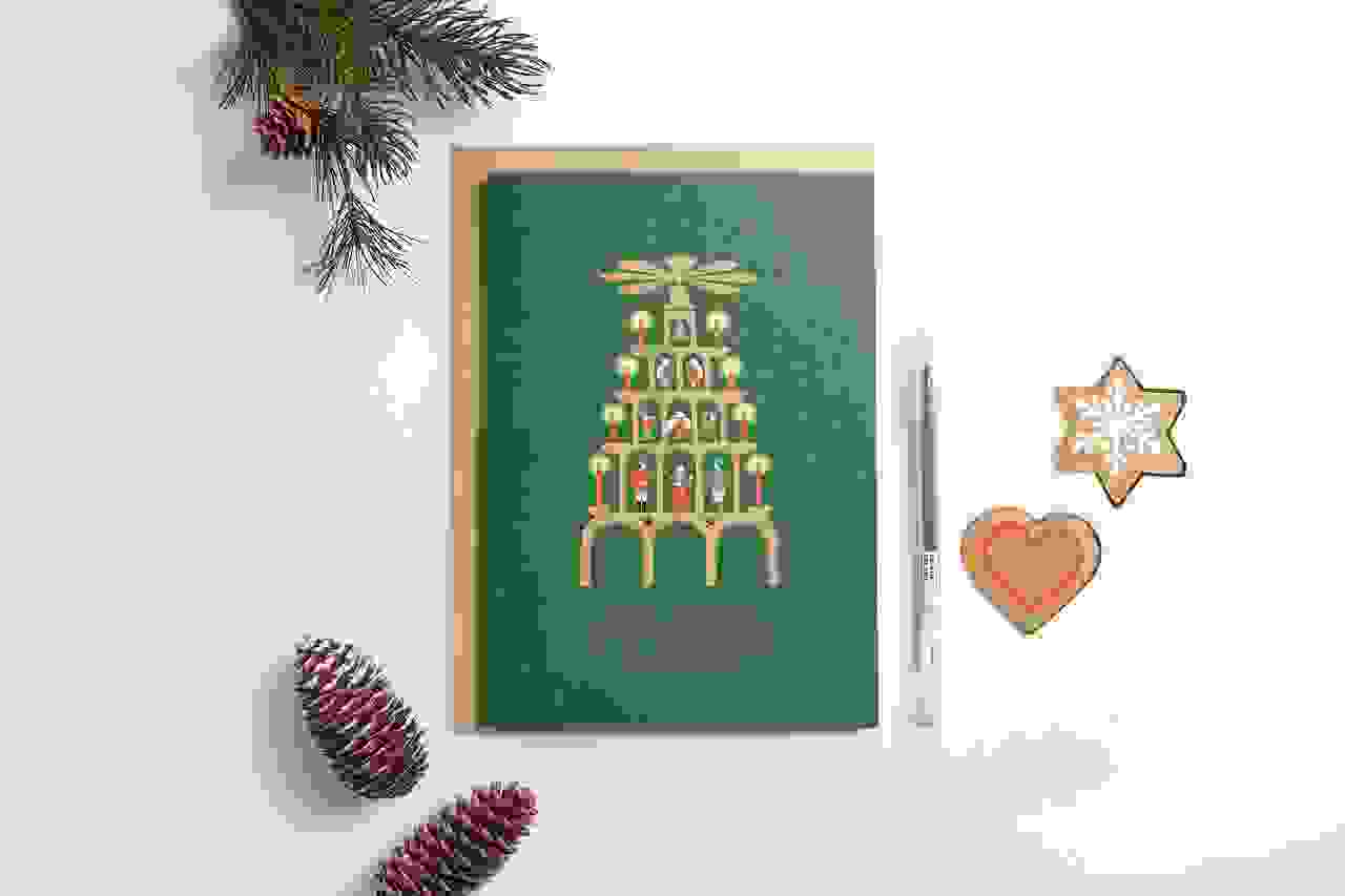 Kartenset A5 Weihnachtspyramide FSC MIX