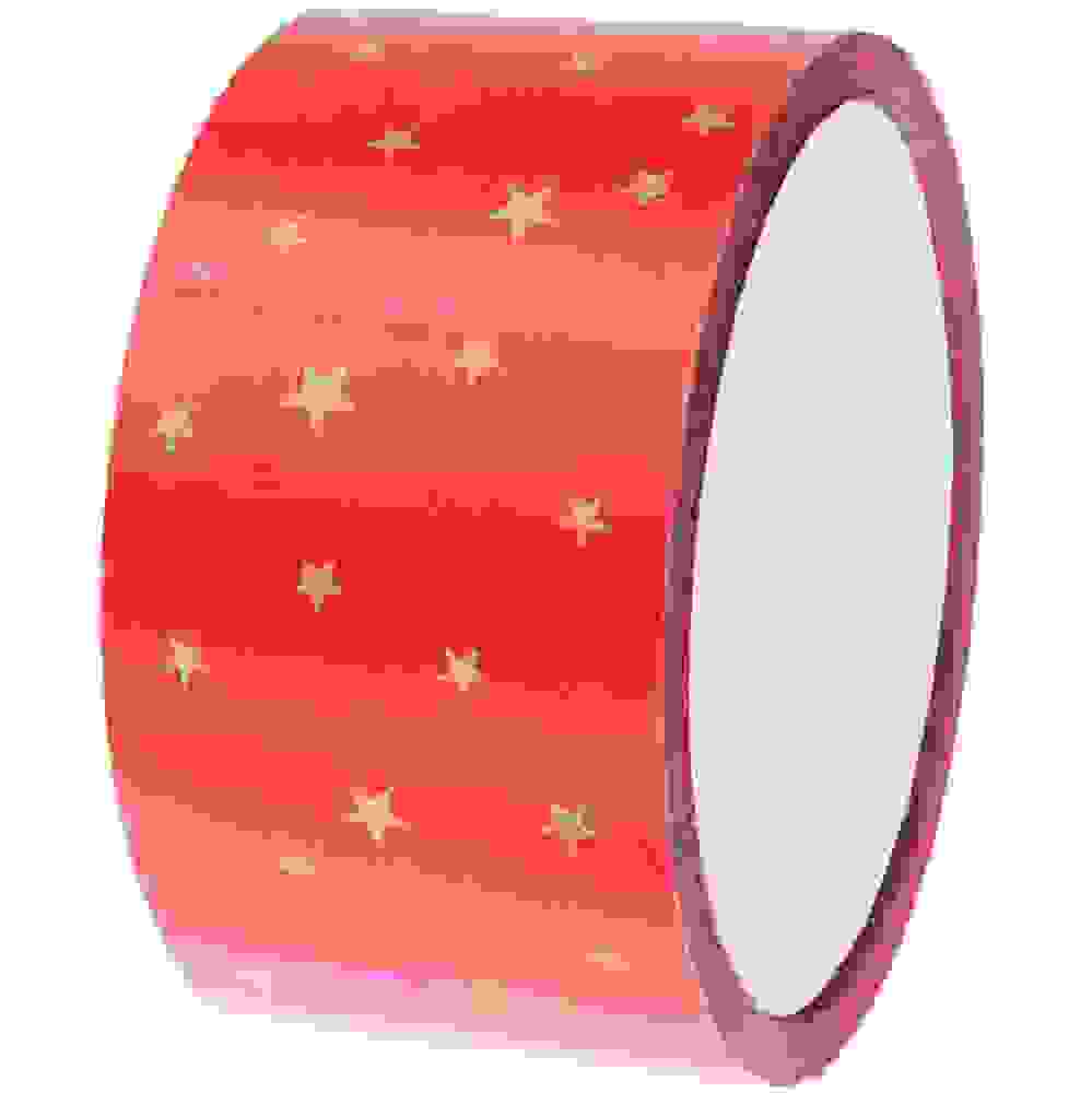 Paketklebeband Sterne rot/gold