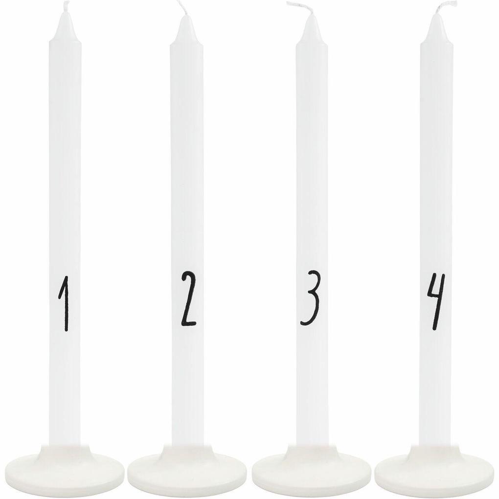 Adventskerzenset 1-4 Weiß