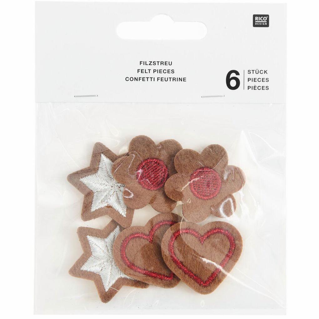 Filzstreu Gebäck 6 Stk.
