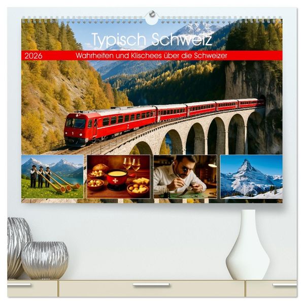 Typisch Schweiz (hochwertiger Premium Wandkalender 2026 DIN A2 quer) Kunstdruck in Hochglanz