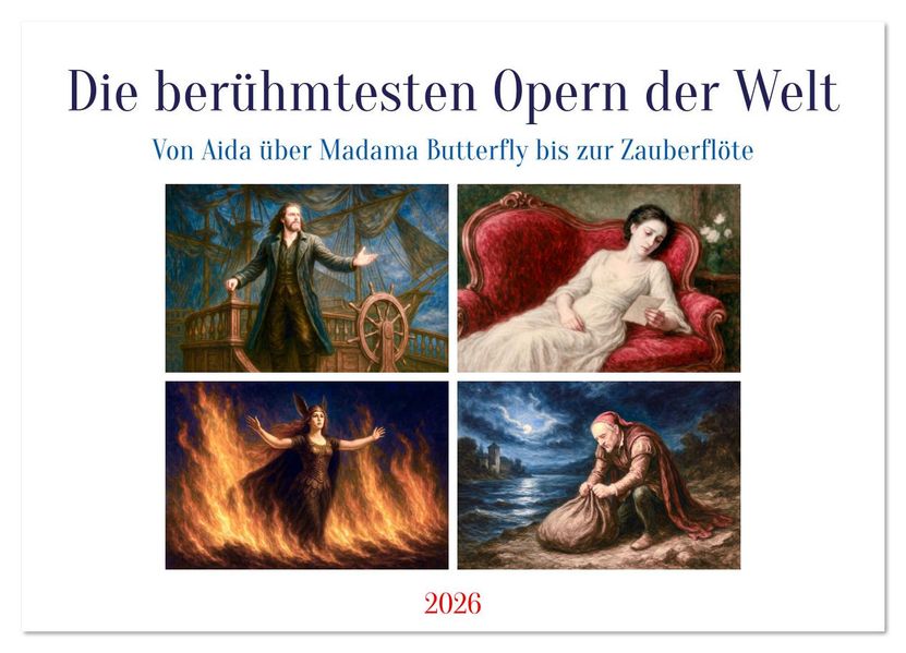 Die berühmtesten Opern der Welt (Wandkalender 2026 DIN A4 quer) CALVENDO Monatskalender
