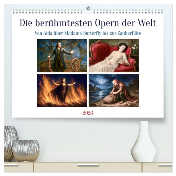 Die berühmtesten Opern der Welt (hochwertiger Premium Wandkalender 2026 DIN A2 quer) Kunstdruck in Hochglanz
