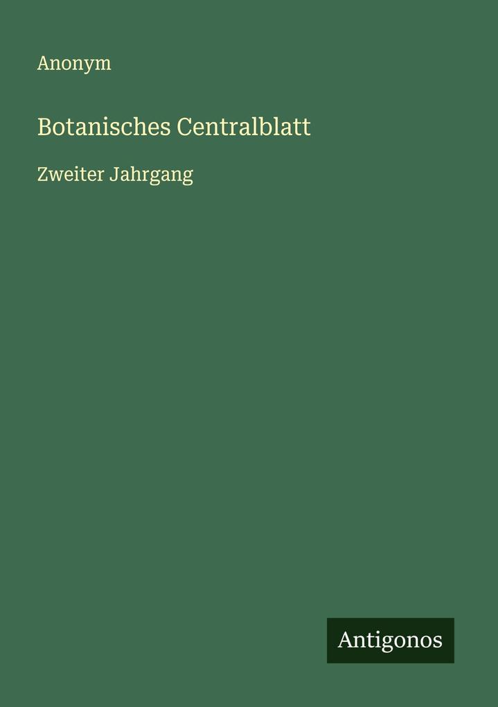 Botanisches Centralblatt
