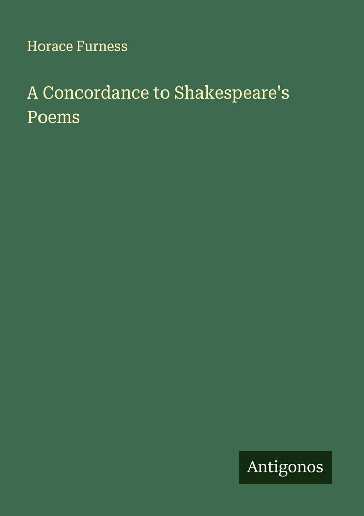 A Concordance to Shakespeare's Poems