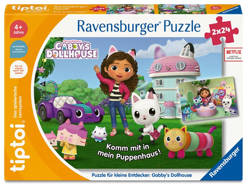 tiptoi® Puzzle für kleine Entdecker: Gabby's Dollhouse - 2x24 Teile
