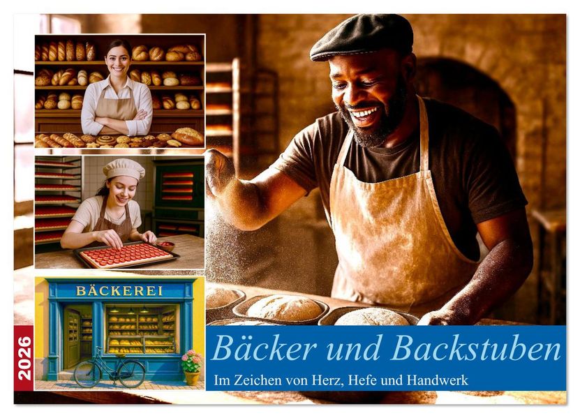 Bäcker und Backstuben (Wandkalender 2026 DIN A2 quer) CALVENDO Monatskalender