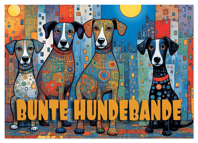 Bunte Hundebande (Wandkalender 2026 DIN A2 quer) CALVENDO Monatskalender