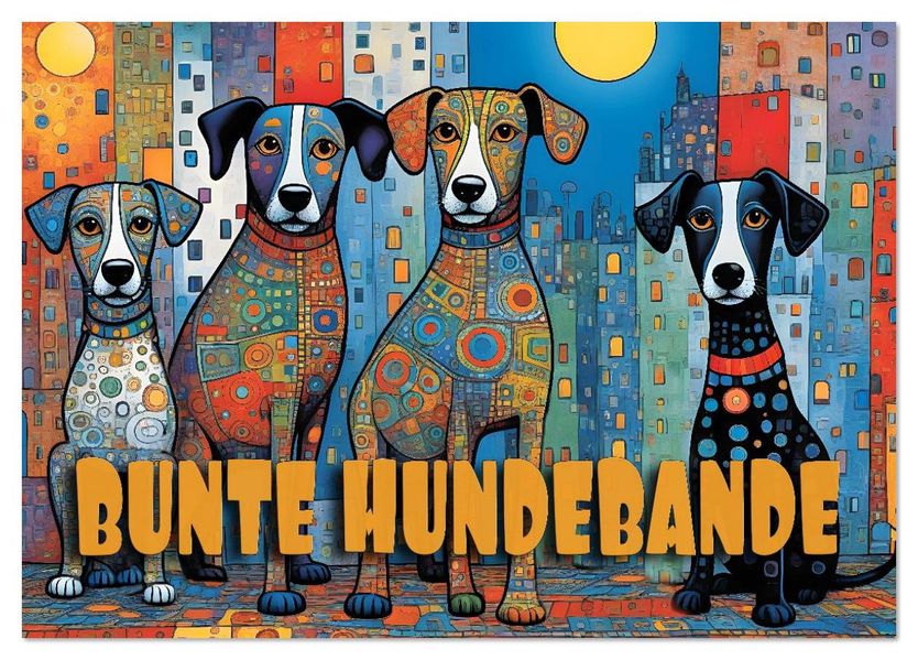 Bunte Hundebande (Tischkalender 2026 DIN A5 quer) CALVENDO Monatskalender