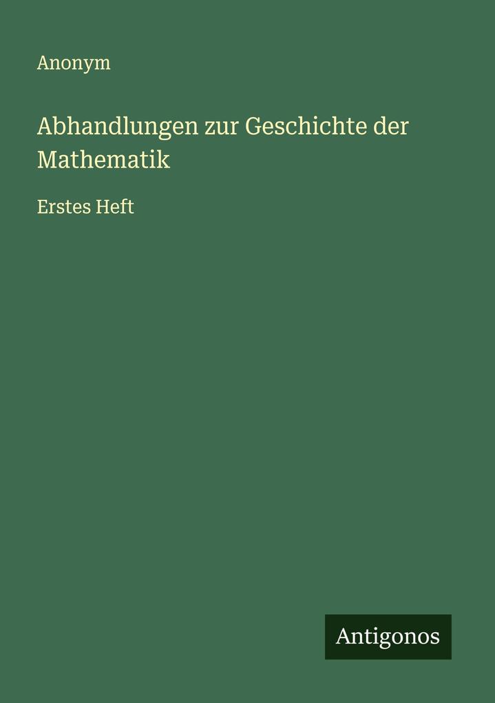 Abhandlungen zur Geschichte der Mathematik