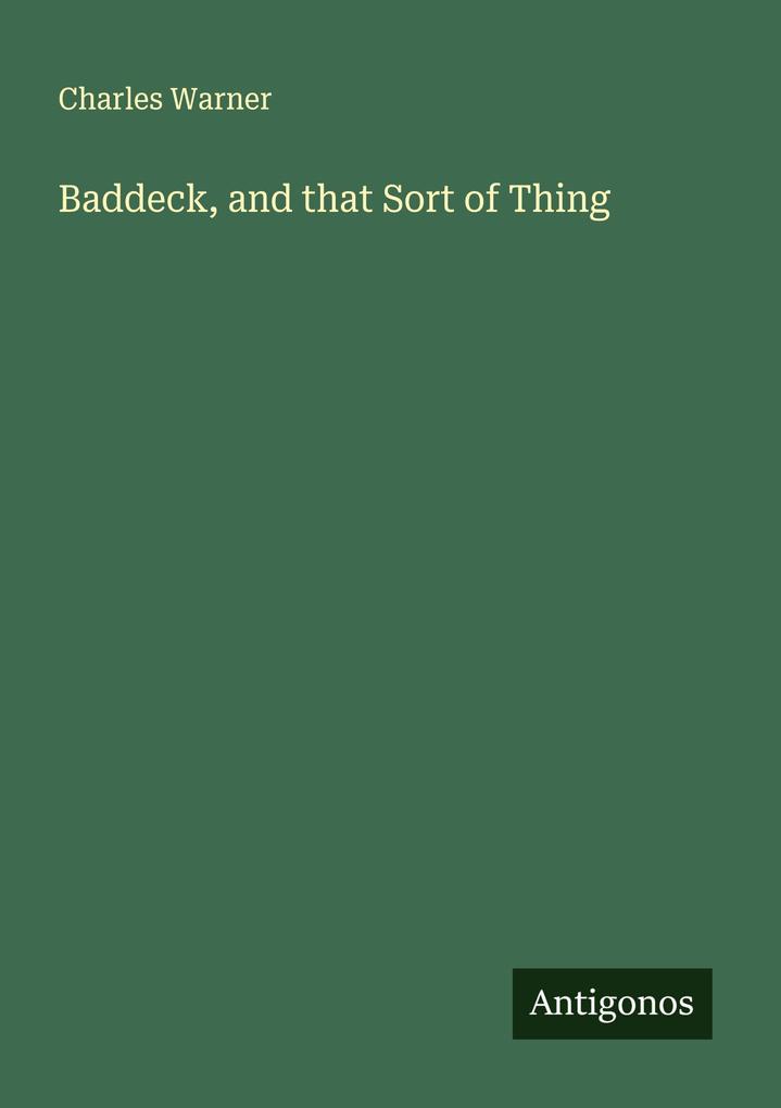 Baddeck and that Sort of Thing