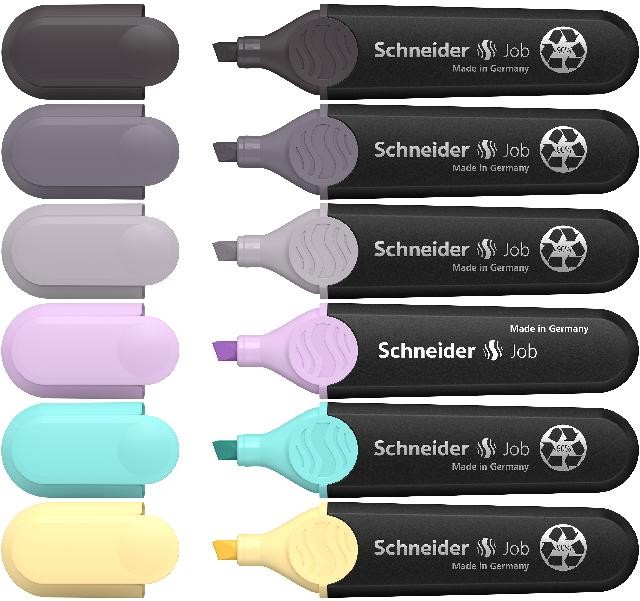 Schneider Textmarker Job Pastell grau Karton-Etui 6er Set