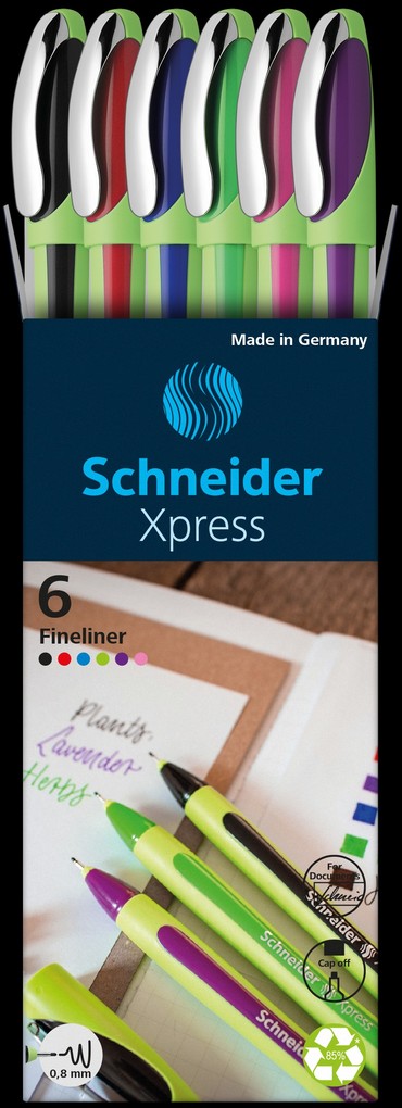 Schneider Fineliner Xpress 08 Etui 6er Set