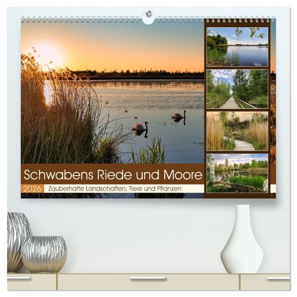 Schwabens Riede und Moore (hochwertiger Premium Wandkalender 2026 DIN A2 quer) Kunstdruck in Hochglanz