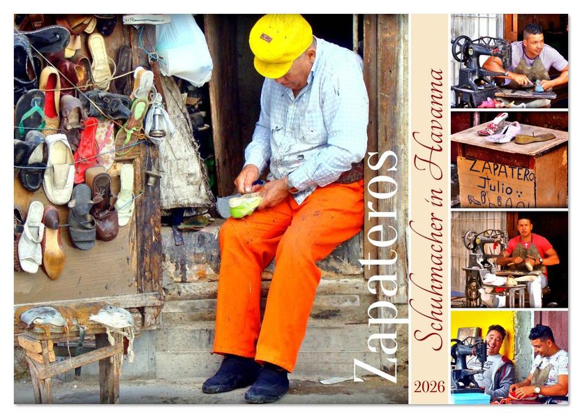 Zapateros - Schuhmacher in Havanna (Tischkalender 2026 DIN A5 quer) CALVENDO Monatskalender