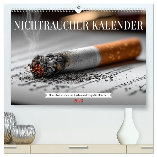 Nichtraucher Kalender - Rauchfrei werden mit Fakten und Tipps für Raucher (hochwertiger Premium Wandkalender 2026 DIN A2 quer) Kunstdruck in Hochglanz