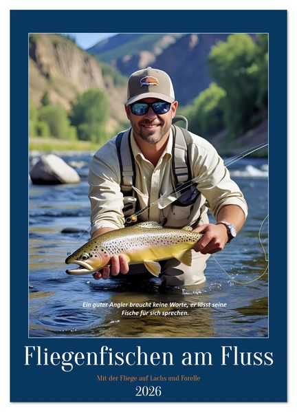 Fliegenfischen am Fluss (Wandkalender 2026 DIN A4 hoch) CALVENDO Monatskalender
