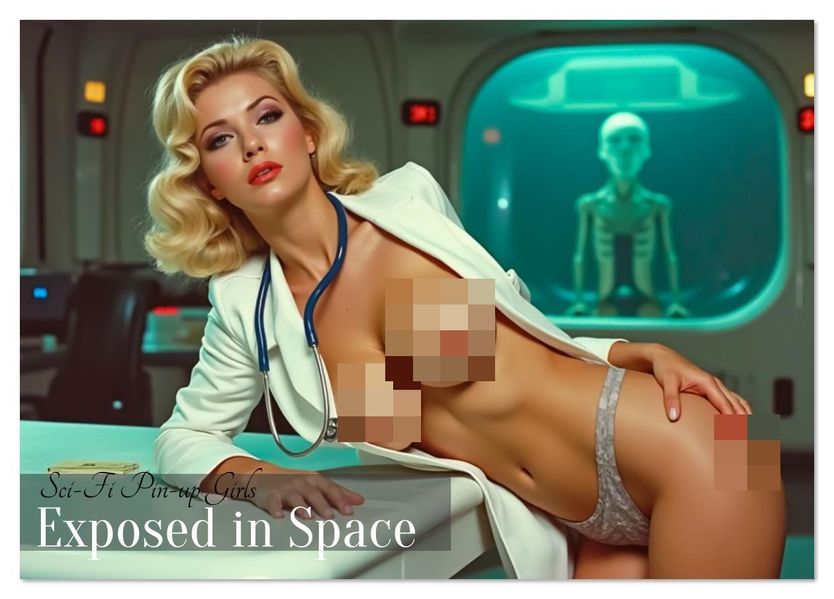 Sci-Fi Pin-up Girls - Exposed in Space (Tischkalender 2026 DIN A5 quer) CALVENDO Monatskalender