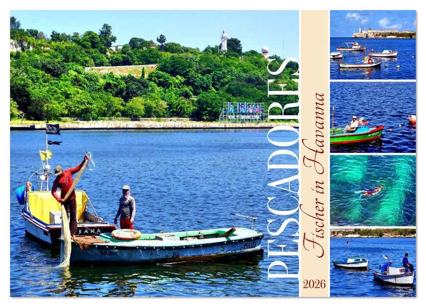Pescadores - Fischer in Havanna (Wandkalender 2026 DIN A3 quer) CALVENDO Monatskalender