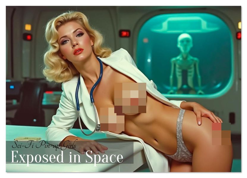Sci-Fi Pin-up Girls - Exposed in Space (Wandkalender 2026 DIN A2 quer) CALVENDO Monatskalender