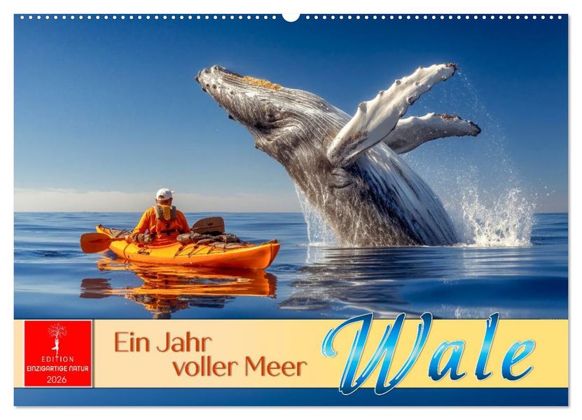 Wale - ein Jahr voller Meer (Wandkalender 2026 DIN A2 quer) CALVENDO Monatskalender
