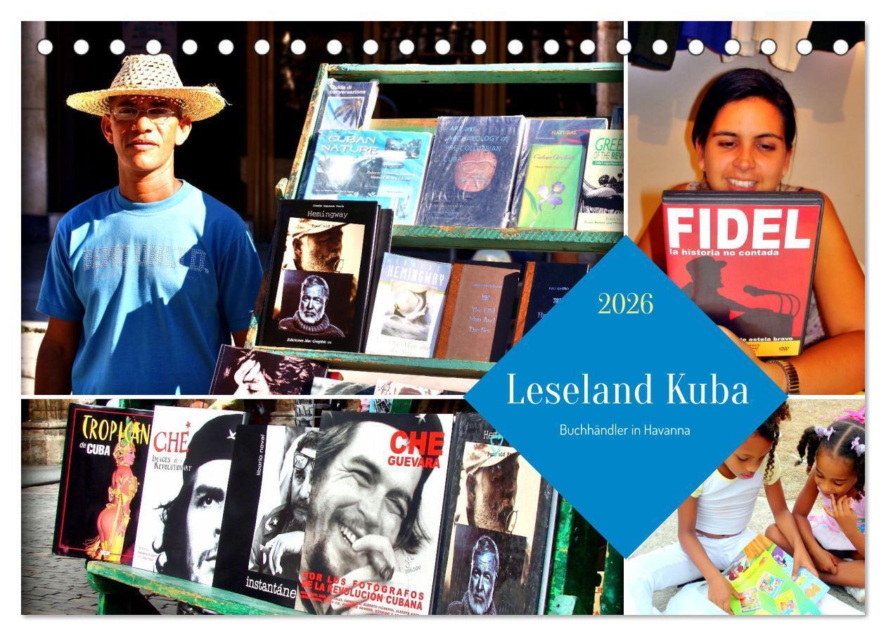 Leseland Kuba - Buchhändler in Havanna (Tischkalender 2026 DIN A5 quer) CALVENDO Monatskalender