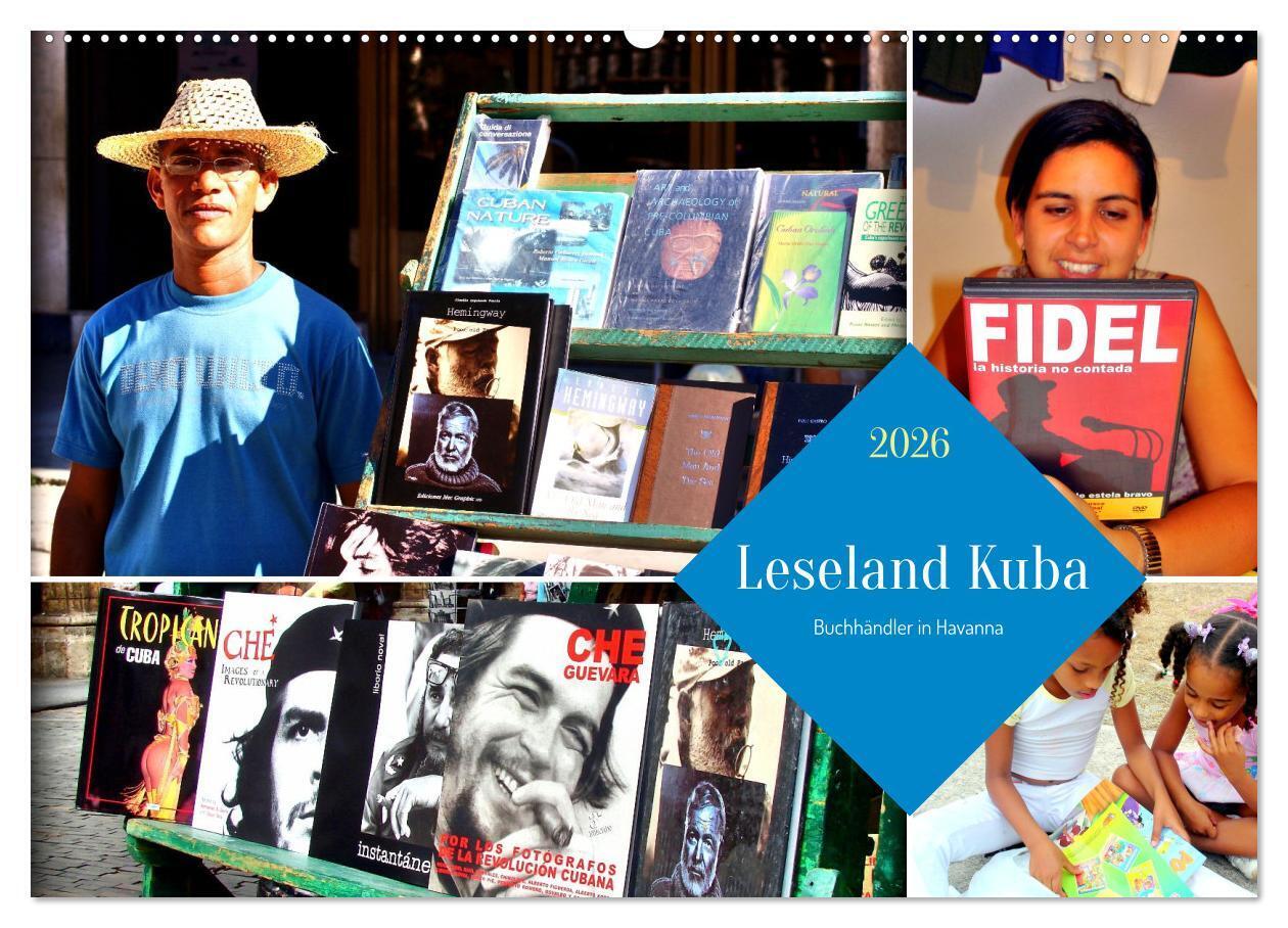 Leseland Kuba - Buchhändler in Havanna (Wandkalender 2026 DIN A2 quer) CALVENDO Monatskalender