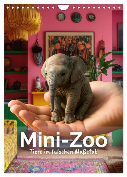 Mini-Zoo - Tiere im falschen Maßstab (Wandkalender 2026 DIN A4 hoch) CALVENDO Monatskalender