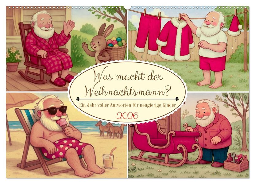 Was macht der Weihnachtsmann? (Wandkalender 2026 DIN A2 quer) CALVENDO Monatskalender