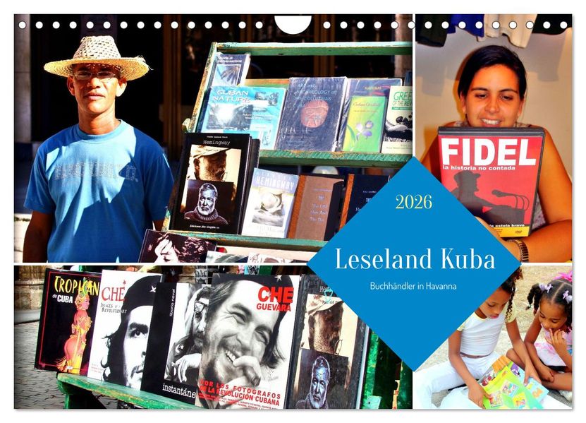 Leseland Kuba - Buchhändler in Havanna (Wandkalender 2026 DIN A4 quer) CALVENDO Monatskalender