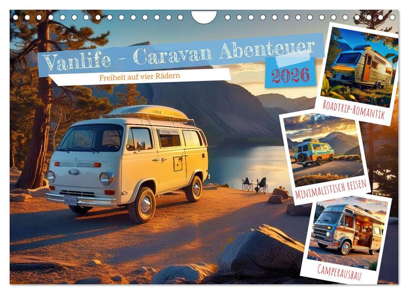 Vanlife - Caravan Abenteuer (Wandkalender 2026 DIN A4 quer) CALVENDO Monatskalender
