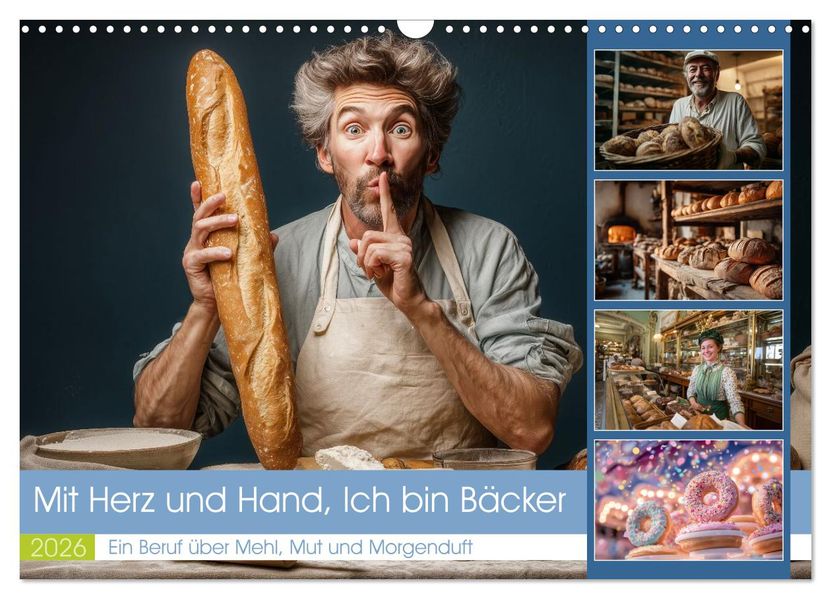 Mit Herz und Hand Ich bin Bäcker (Wandkalender 2026 DIN A3 quer) CALVENDO Monatskalender