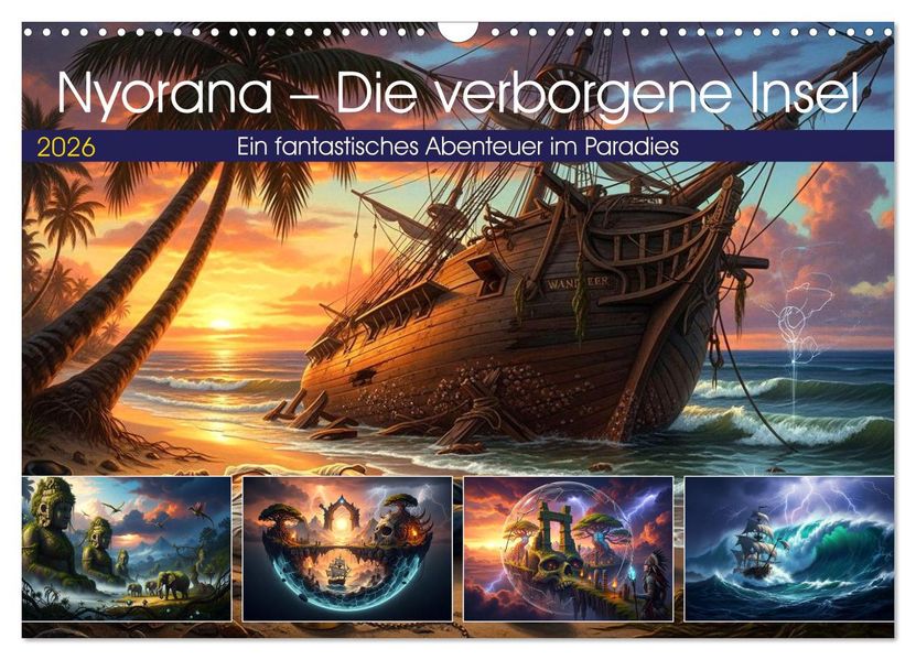 Nyorana - Die verborgene Insel (Wandkalender 2026 DIN A3 quer) CALVENDO Monatskalender