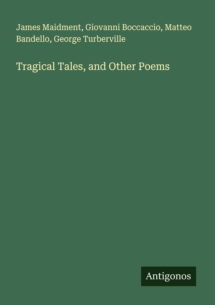 Tragical Tales and Other Poems