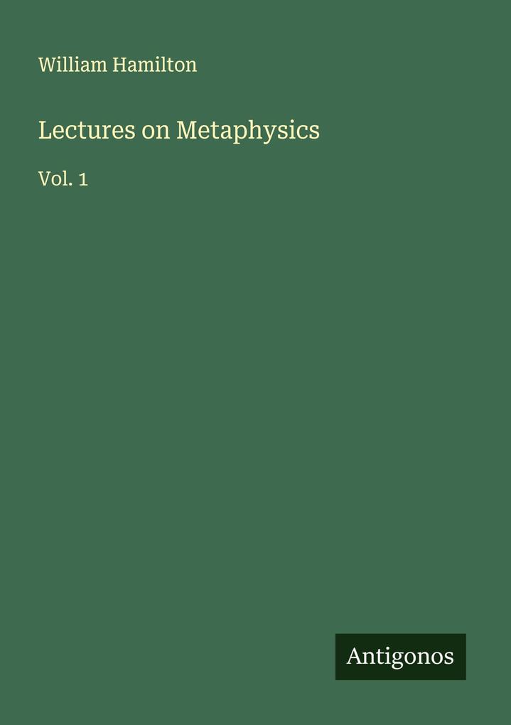 Lectures on Metaphysics