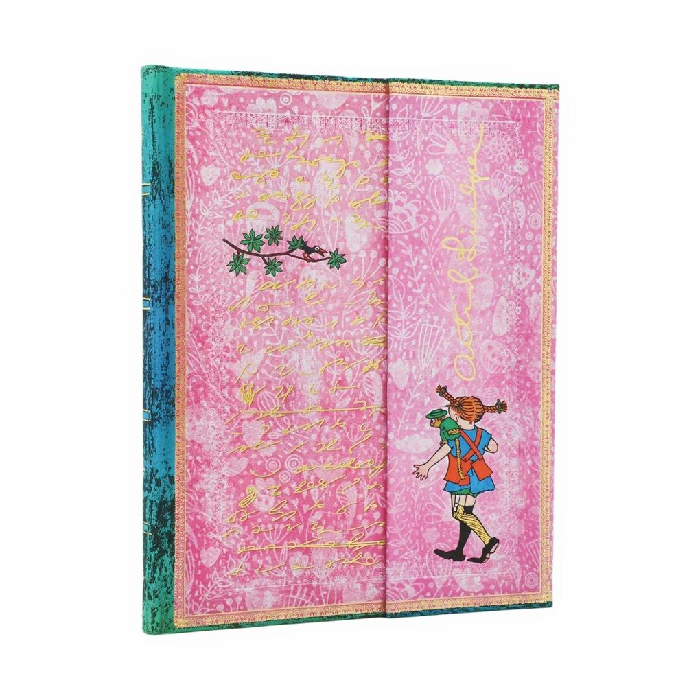 Astrid Lindgren Pippi Longstocking (Embellished Manuscripts Collection) Ultra Lined Hardcover Journal (Wrap Closure)