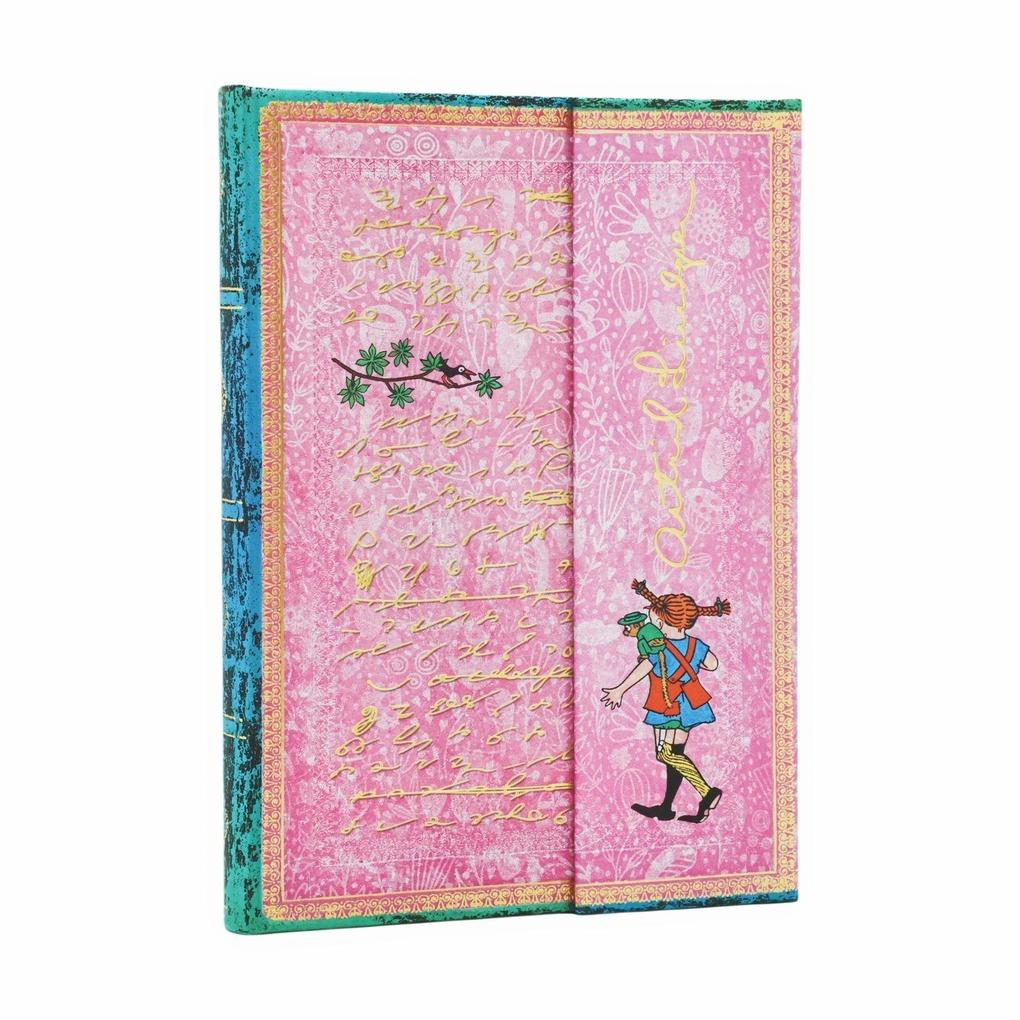 Astrid Lindgren Pippi Longstocking (Embellished Manuscripts Collection) Midi Lined Hardcover Journal (Wrap Closure)