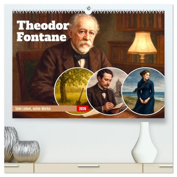 Theodor Fontane (hochwertiger Premium Wandkalender 2026 DIN A2 quer) Kunstdruck in Hochglanz