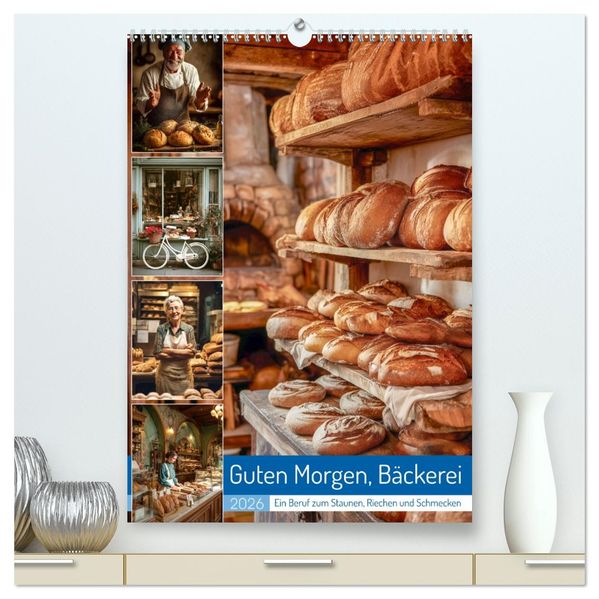 Guten Morgen Bäckerei (hochwertiger Premium Wandkalender 2026 DIN A2 hoch) Kunstdruck in Hochglanz