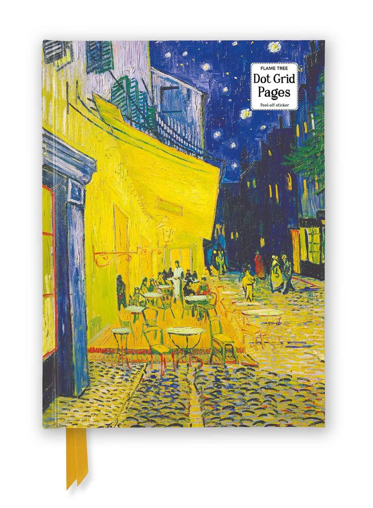 Vincent Van Gogh: Café Terrace (Foiled Dot Grid Journal)
