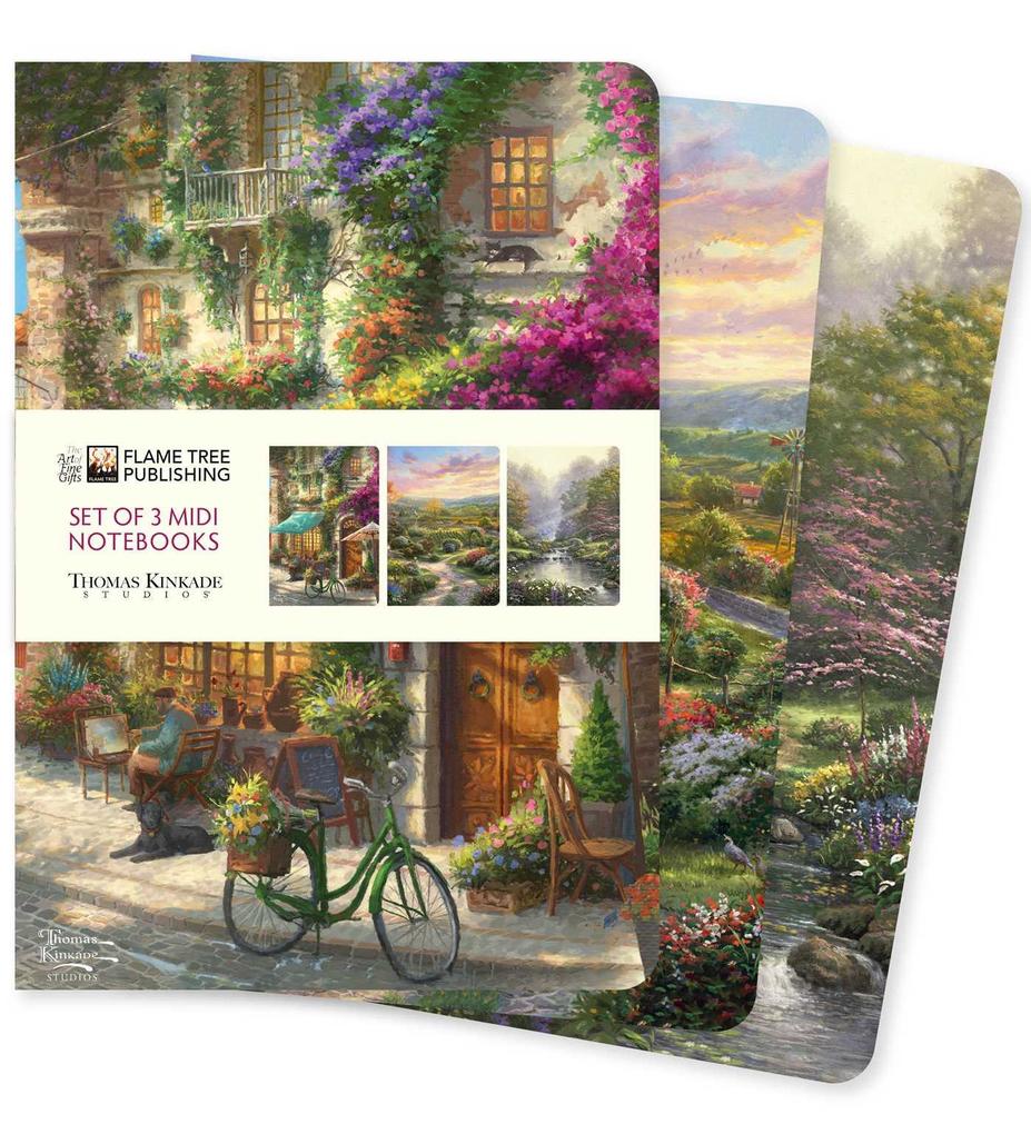 Thomas Kinkade Set of 3 MIDI Notebooks