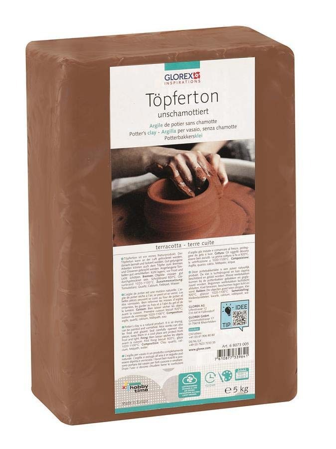 Töpferton 5kg terracotta unschamottiert