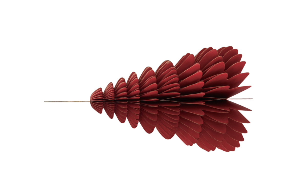 Wabenbaum mit Hänger rot 20cm 1St. Papier