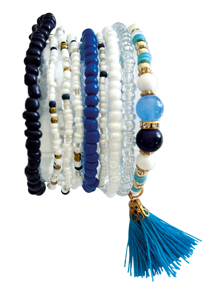 DIY Armband-Set weiss-blau
