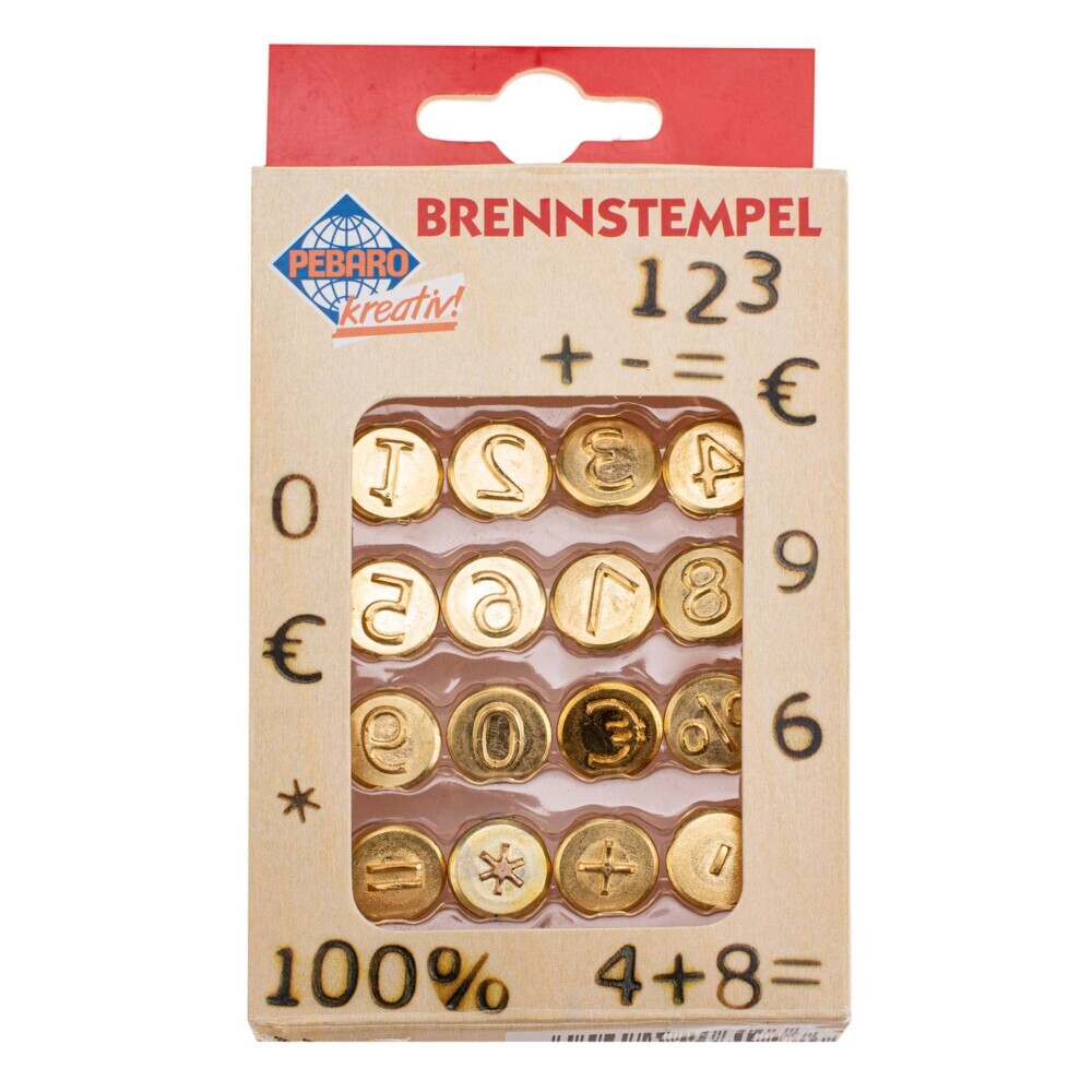 Brennstempel Zahlen/Zeichen 16tlg