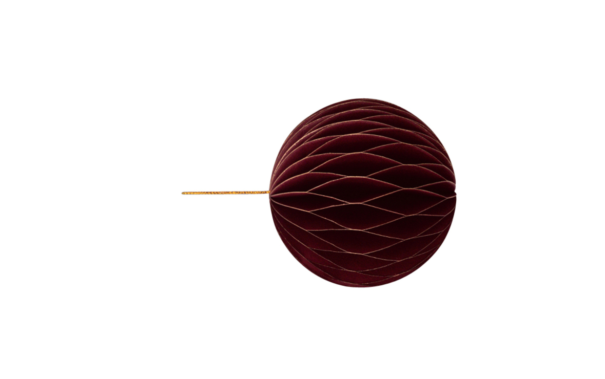 Wabenkugel mit Hänger rot 8cm 4St. Papier