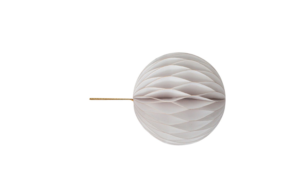 Wabenkugel mit Hänger weiss 8cm 4St. Papier
