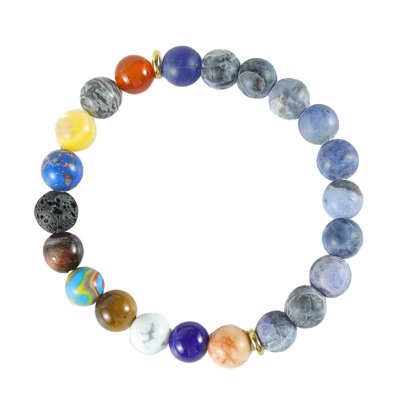 Armband Naturstein bunt DIY 8mm