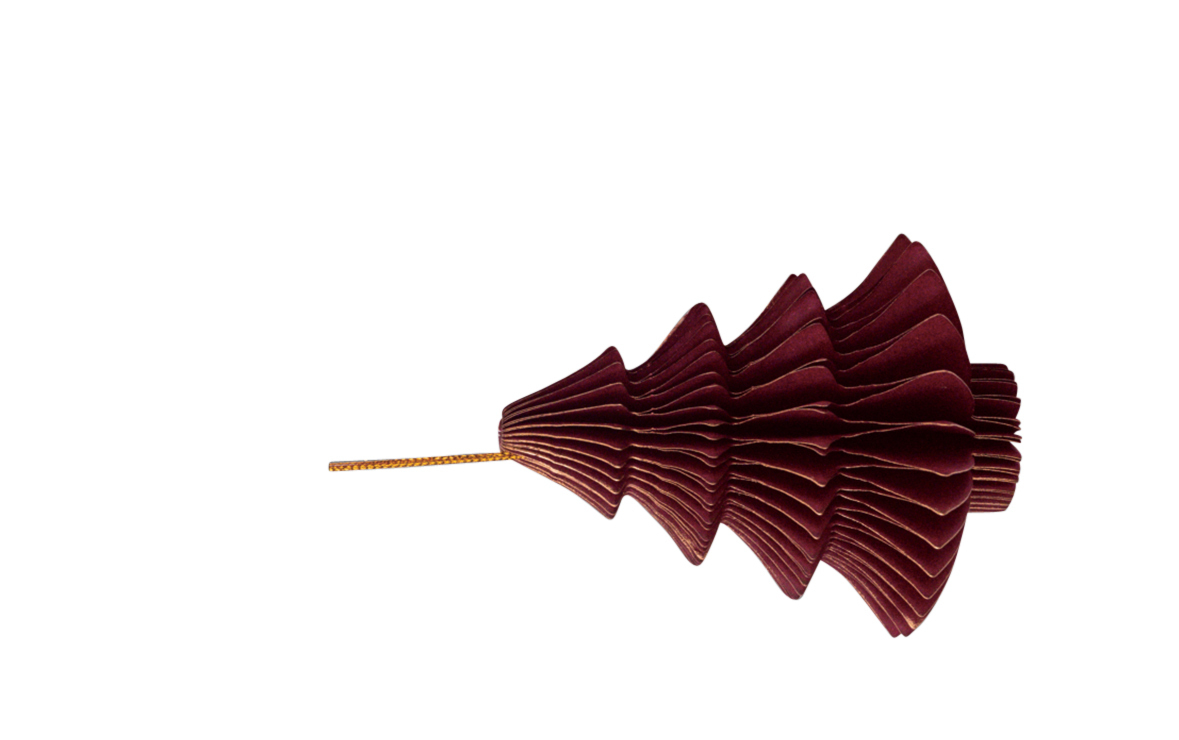 Wabenbaum mit Hänger bordeau 10cm 4St. Papier