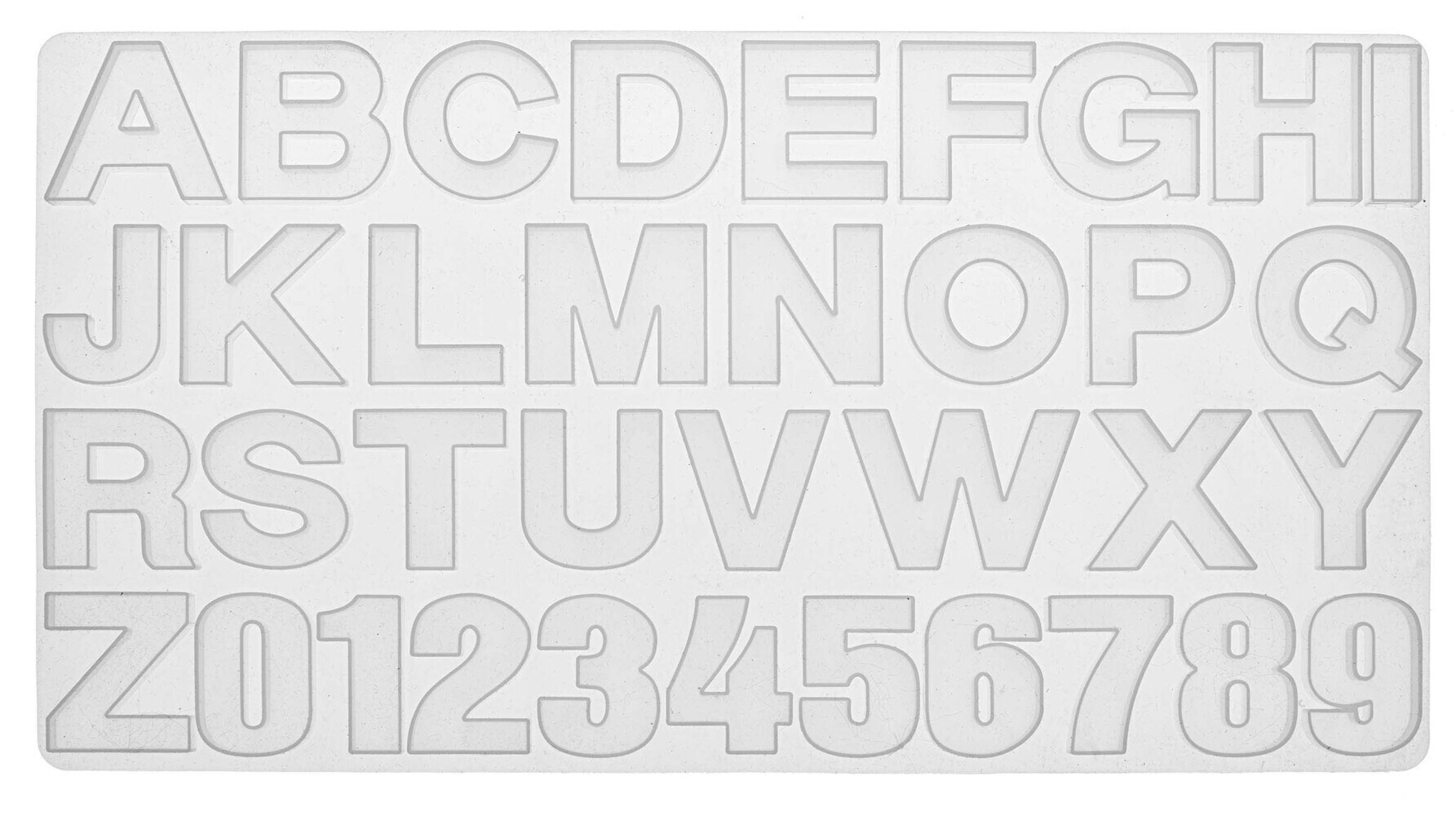 Silikon-Form 36x19cm Buchstaben+Zahlen 36tlg